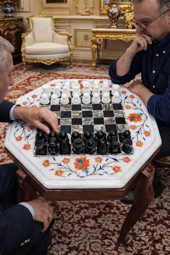 Handmade Marble Chess Table With Inlay Chess Set.. - Etsy Australia