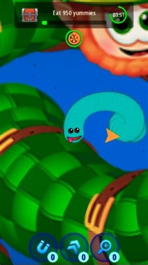 🐍 Worms zone io Slither snake Funny moment in gameplay||😱 Big snake surrounding me #shorts​#viral​