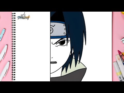 How to Draw Sasuke Uchiha Half Face step by step