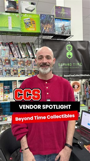 Meet our friend Joe from Beyond Time Cards • Games • Collectibles. Joe was the very first vendor who believed in the CCS vision and moved in when we opened back in June 2023. Fast forward to today… his booth is STACKED and one of the most popular stops at CCS. From retro video games and Funko Pops to action figures and TCGs like Pokémon, Magic, and Yu-Gi-Oh!, Joe always keeps the cases full and the inventory rotating. He’s grown from a double booth to a full quad space, and many collectors pull 