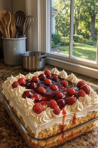 17K views · 60 reactions | Heaven on Earth Cake Ingredients: • 1 prepared angel food cake, cut into cubes • 1 can (21 oz) cherry pie filling • 1 package (3.4 oz) instant vanilla pudding mix • 1½ cups cold milk • 1 cup sour cream ....... Fυll ᖇecίpe in Coʍmеոτ [] | Jesus Never Fails | Facebook