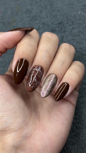 Brown nails 💅🏻🤎🐿️✨ #unhas #nails #nailart #nailtutorial #unhasnaturais