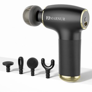 MARNUR Mini Massage Gun with Brushless Motor Portable Handheld Deep Tissue Massager, Light & Quiet For Premium Neck Back & Muscle Relief, Black