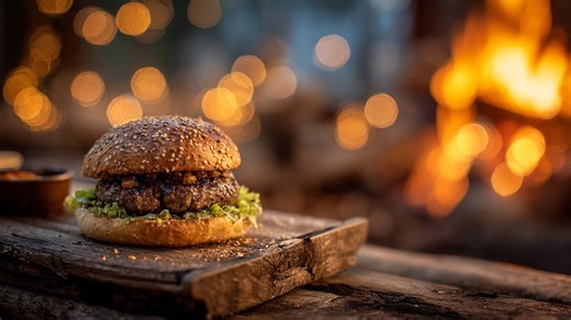 I made the ultimate burger by the river! 🍔🔥