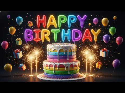 🎂 2025 Happy Birthday Song Remix 🎵 Sparkling Cake & Balloons Celebration 🌈
