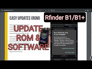 RFINDER B1/B1+ SOFTWARE /ROM UPDATE INSTRUCTIONS