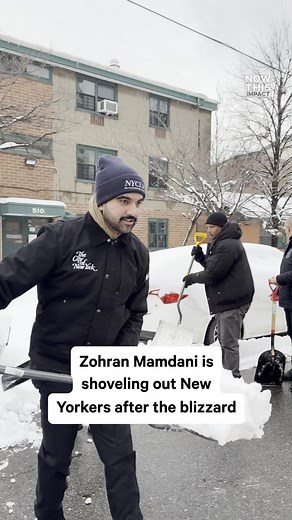Zohran Mamdani Residents Snow Shoveling in Brooklyn