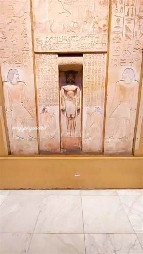 ✨ Ancient Portals of Eternity ✨ The False Door of Iteti Ankhiris This remarkable false door from the Old Kingdom is one of the finest examples of afterlife architecture from the 6th Dynasty. Discovered in Saqqara in 1861 by Auguste Mariette, it was designed as a sacred gateway between the living world and the realm of the dead. Standing over 3 meters tall, the painted limestone monument includes every element of a complete false door: outer lintel, jambs, slab stela, offering lists, and a centra