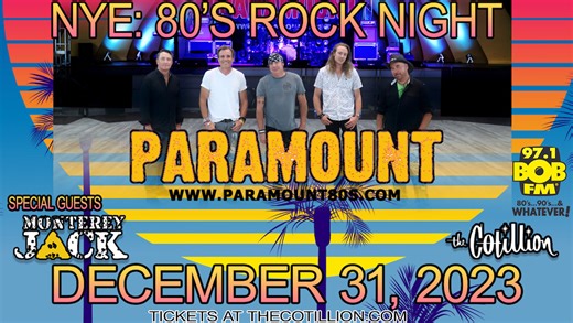 🎉 1 WEEK AWAY! 🎉 Paramount and special guests Monterey Jack will be here to say GOODBYE to 2023 and HELLO to 2024! 🍾 Don't miss out on the best 80's Rock Night NYE! Tickets are still available at thecotillion.com 🎟 Get them quick! | The Cotillion