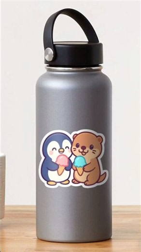 Stickers Life Is Sweeter With Friends 🍦Otter and penguin 🍨🍧