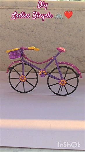 Diy Ladies Bicycle 🚲❤️#artshorts #diy #art #shorts #craft #shortviral #homedecor #artificial
