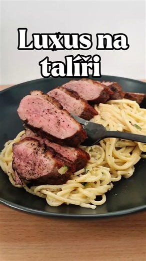 Kachní prso a krémové špagety