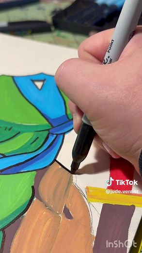 Drawing Leonardo from the Teenage Mutant Ninja Turtles