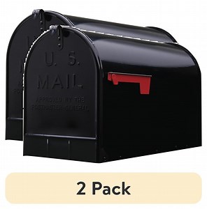 (2 pack) Architectural Mailboxes Stanley Galvanized Steel, Extra Large, Post-Mount Mailbox in Black - Walmart.com