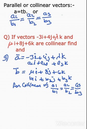 collinear or parallel vectors. inter first year 11th class maths