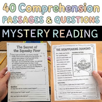 40 Mystery Reading Comprehension Passages and Questions 3rd 4th Grade Mysteries
