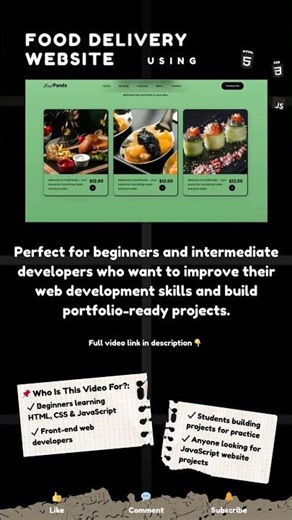 🔥HTML, CSS & JavaScript HACKS for Creating a Responsive Food Delivery Website