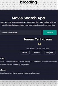 Movie Search App | HTML, CSS, JavaScript | Fetch API & OMDb API #coding#MovieSearchApp #HTML #C