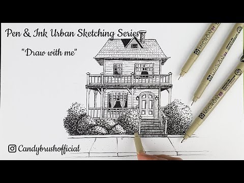 Pen & Ink Urban Sketching Series | A House | Draw with me
