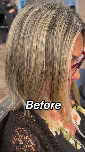 Nani has the best grey and blonde hair! And look at that long inverted bob! It's gorgeous! Keep watching to see the whole process!💕 #invertedbob #blondeandgrey #greyhair #greyhairdontcare #hairover40 #hairover50 #hairstyle #hairtok #hairgoals #invertedbobhaircut #trendinghairstyles #greyblendingspecialists #greyblendinghighlights