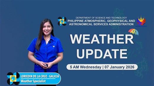 State weather bureau PAGASA gives a weather update as of 5 AM today, January 7, 2026. COURTESY: DOST-PAGASA | GMA News
