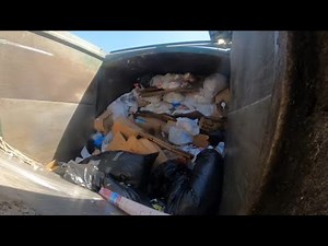 Waste Management front load garbage truck packer P.O.V