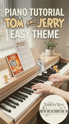 How to play Tom And Jerry Theme On Piano #piano #shorts #pianotutorial
