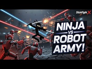 👉 Stickman Ninja vs Robots ⚡ Epic 2D Battle Animation | StickFightX
