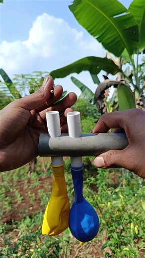 new idea slingshot #diyslingshot #experiment #slingshot #bamboo #balloon #pvc