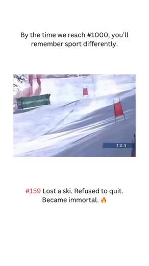 Sports • Highlights • Legends on Instagram: "That moment perfectly captures why Bode Miller is remembered as one of the most fearless and unconventional skiers in alpine history. Miller lost a ski mid-run in the giant slalom — a situation that would normally mean an immediate DNF for almost any racer. Instead of stopping, he did the unthinkable: he kept going, balanced on one ski, and crossed the finish line. The result didn’t win him a medal, but it cemented his reputation. That run symbolized