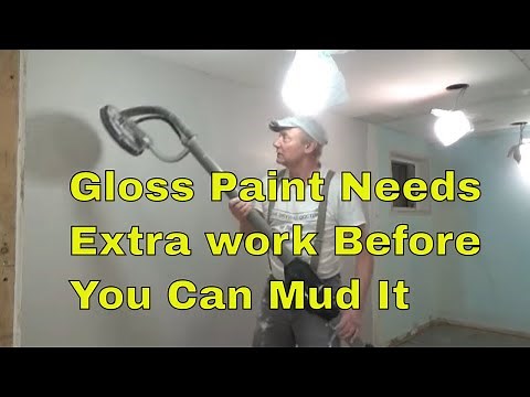 Sanding Gloss Paint For Drywall Repair and Cracked Mesh Tape