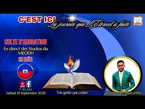 Culte d'Adoration live sur MEODH, Haïti (Wismender Hyacinthe: 20/09/25)