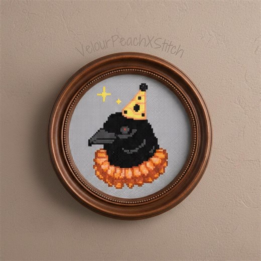 Clown Crow Cross Stitch Pattern, Bird Embroidery, Circus, Vintage, Cottagecore, PDF Pattern, Digital Download - Etsy