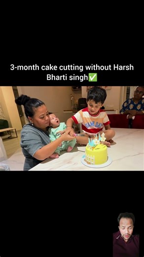 baby Kaju ka 3 month ka cake cutting Harsh Ke Bina Kiya Bharti Singh