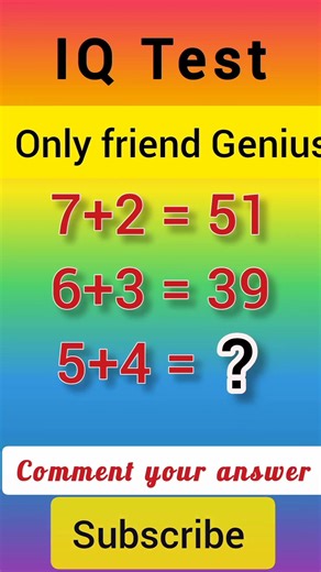 IQ TEST 🔥 ONLY FOR GENIUS 😱 #iqtest #shortsfeed #iqtestonline #mathstricks