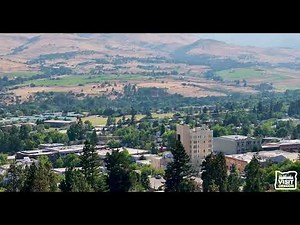 Ashland Oregon Lythia Park & Downtown Aerial View