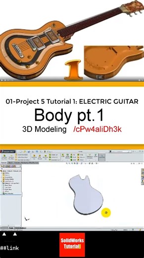 1- SolidWorks |Electric Guitar|: Body pt.1 #3d #engineering #solidworks #design #guitar #sketch