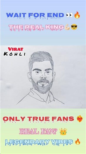 Virat Kohli Sketch 👑 Real Fans Will Feel This ❤️‍🔥