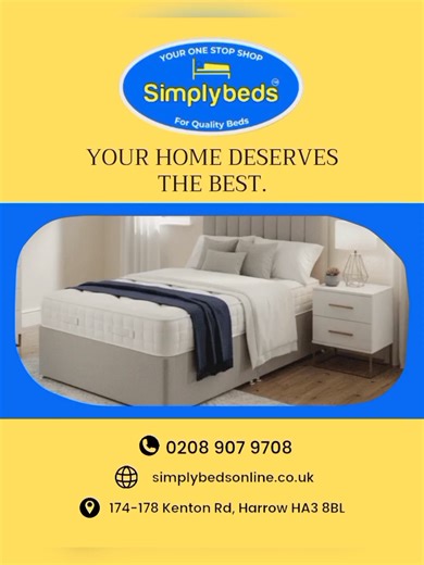 Simply Beds has a wide range of beds and mattress, from orthopaedic mattresses to hybrid mattresses. Explore our wide selection of ottoman storage bed frames and solid divan bases. Offering same day or next day delivery. Conditions apply. Visit our Bed Shop in Isleworth today, where comfort meets value. Shop online or in-store 👇 https://simplybedsonline.co.uk 📞 0203 084 2794 📍 691 London Rd, Hounslow Isleworth TW7 4ES #SimplyBeds #Isleworth #Hounslow #TW7 #LondonRoadHounslow #BedroomFurniture
