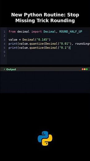 New Python Routine: Stop Missing Trick Rounding #pythontricks