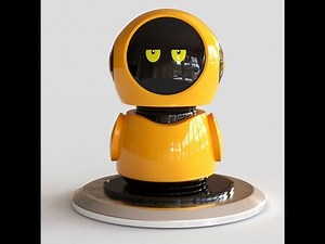 3ds max tutorial - Cute yellow robot 3d modeling process (with music)