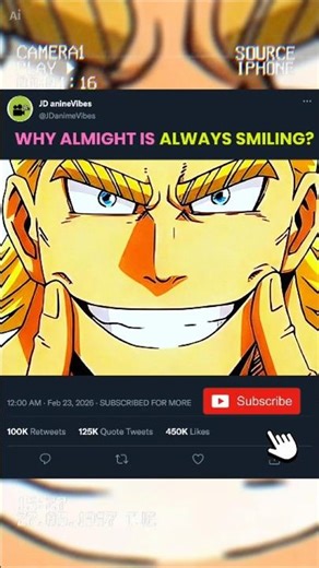 All Might Was Always Smiling So You Wouldn't Be Scared. #myheroacademia #almighty #deku #anime