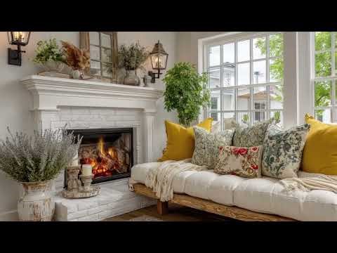 Tiny French Country Cottage in Olive & Yellow | Shabby Chic Dream Home.