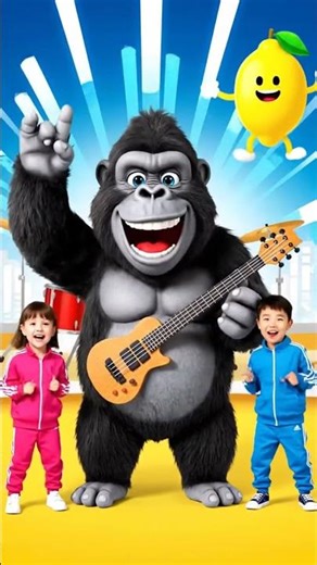 Lemon Gorilla Plays 🎸 | Fun Music with Kids #Music #Fun #Plays