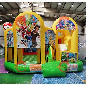 [Hot Item] Free Shipping to Door 4X4m Kids Inflatable Pikachu Bouncy Castle