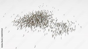 thailand map. Group of people walk and create a map of thailand.