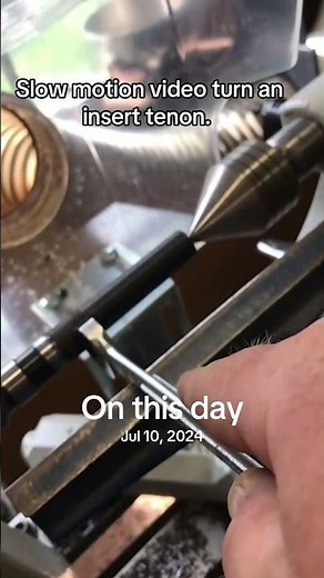 Make Duck call parts. Turning the insert using a wrench