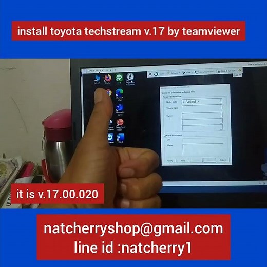 install toyota techstream v.17.00.020 (connect witn tactrix openport ) by teamviewer