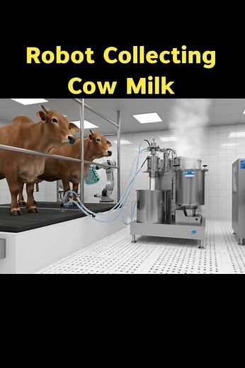 Robot Collecting Cow Milk — From Udder to Packet Without Hands! 🐄🤖