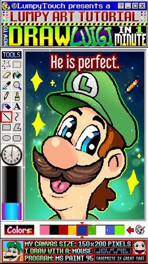 Draw LUIGI! 1 MINUTE Art Tutorial!